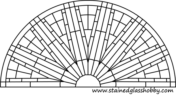 door arch round panel kaleidoscope stained glass