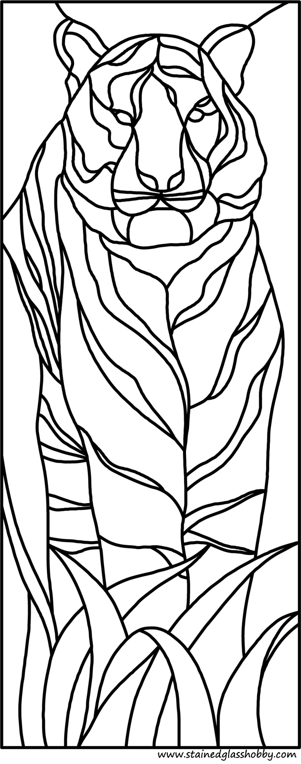 stained glass tiger pattern