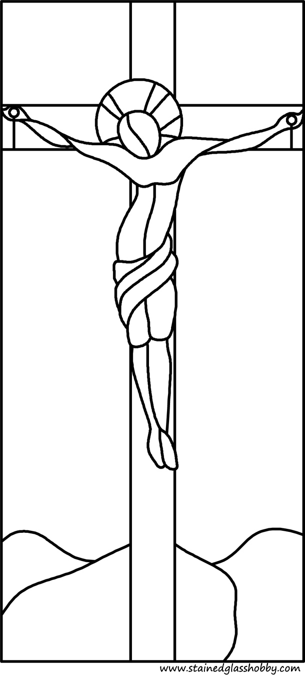 Holy Cross stained glass pattern