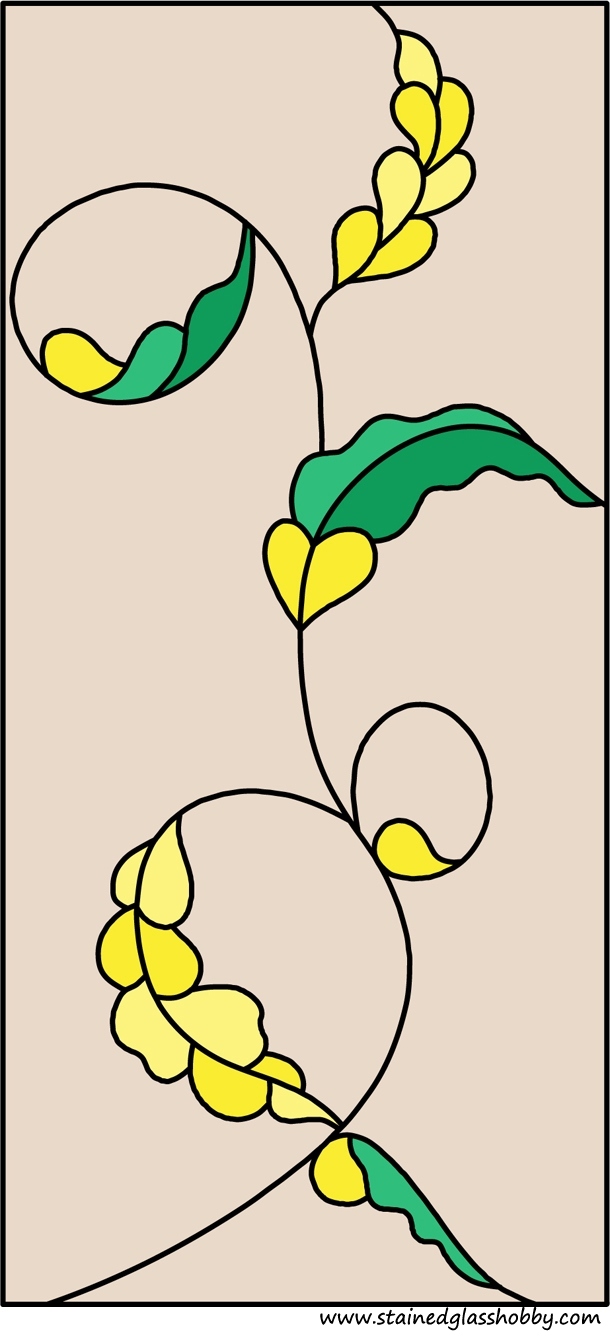 Flowers stained glass design