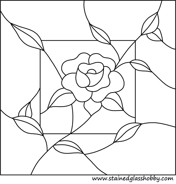 Flower panel stained glass pattern