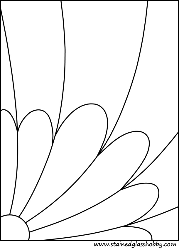Half flower stained glass pattern