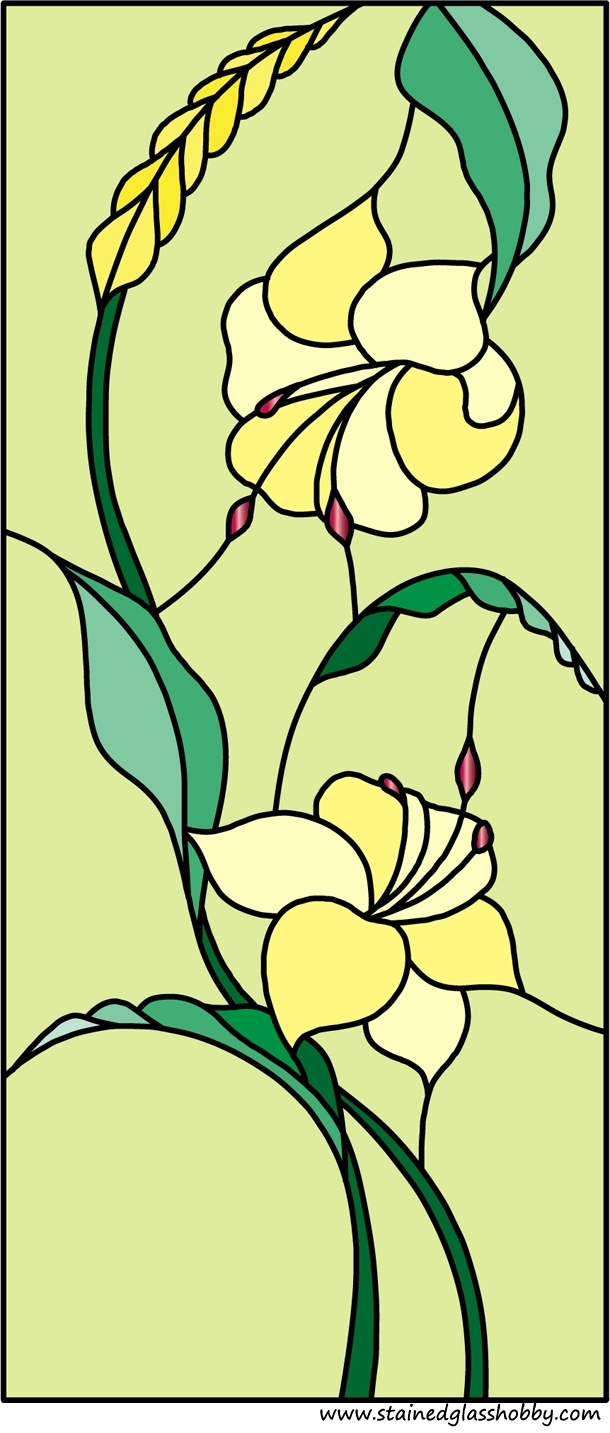Flower stained glass design
