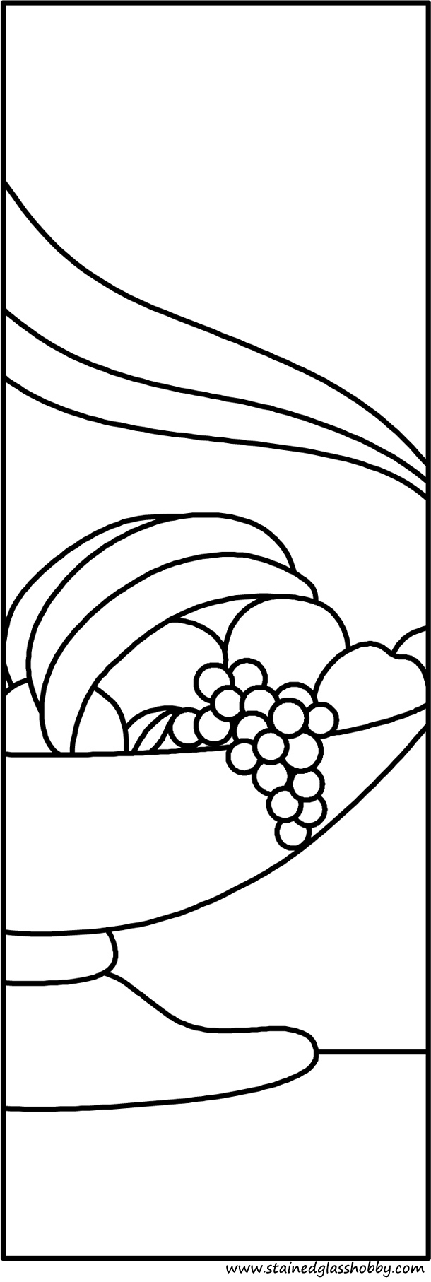 Fruit in bowl stained glass pattern