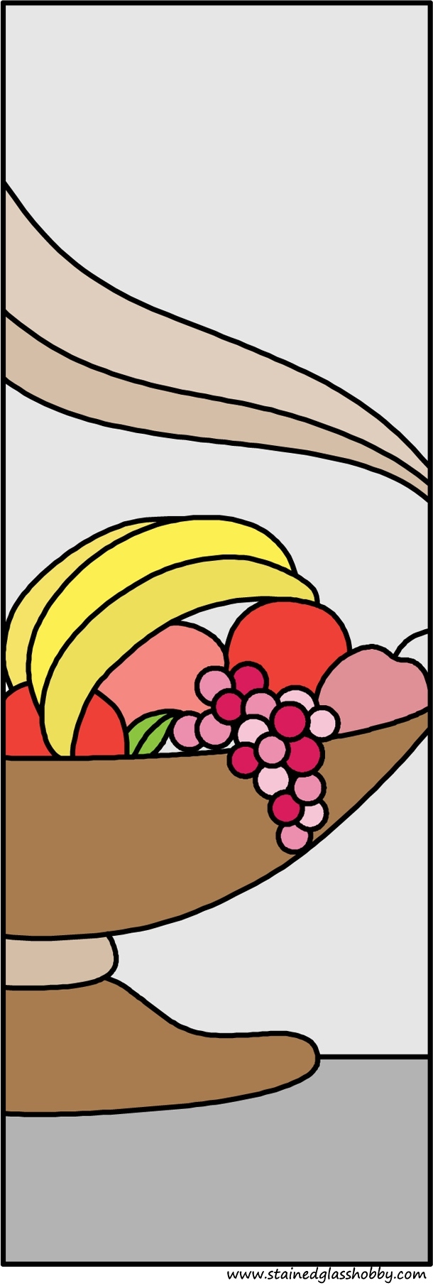 Fruit in bowl stained glass design