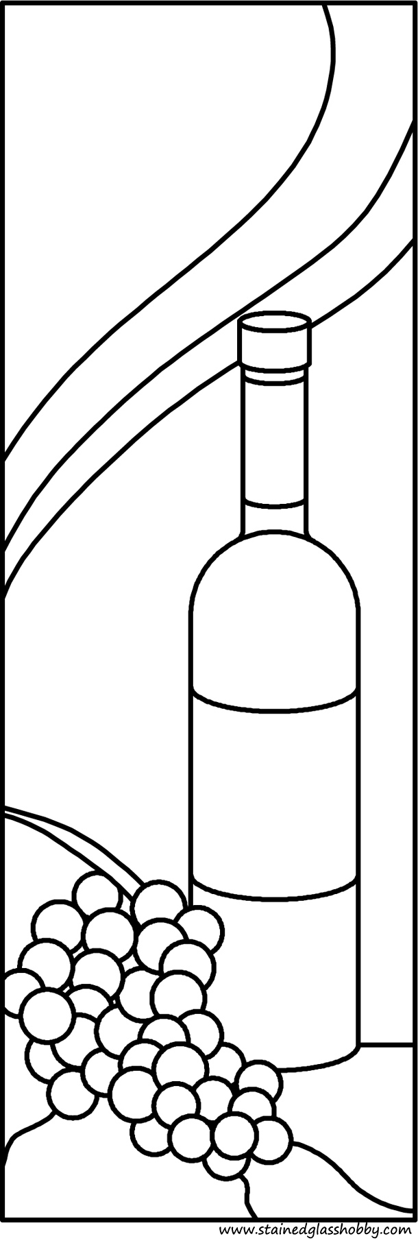 Grapes and wine stained glass pattern