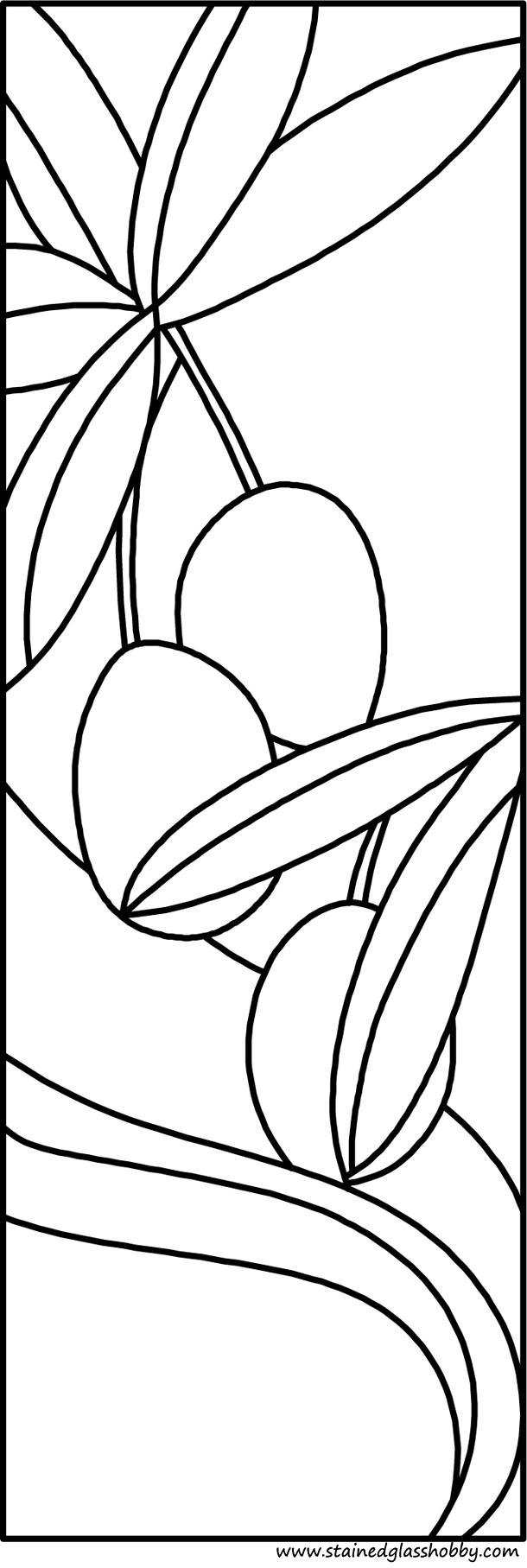 Cherries stained glass pattern