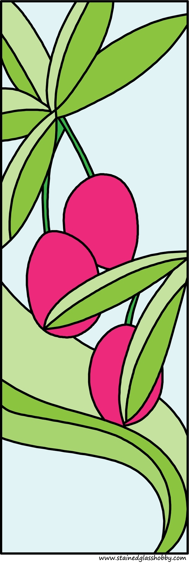Cherries stained glass design