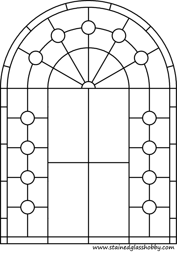 Arch panel for stained glass pattern 1