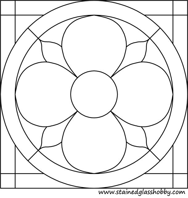 Circle in square stained glass pattern 2