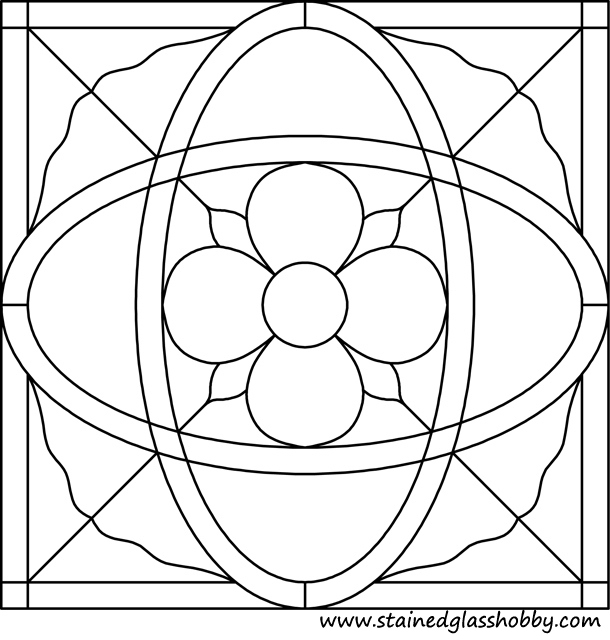 Square stained glass art pattern 1