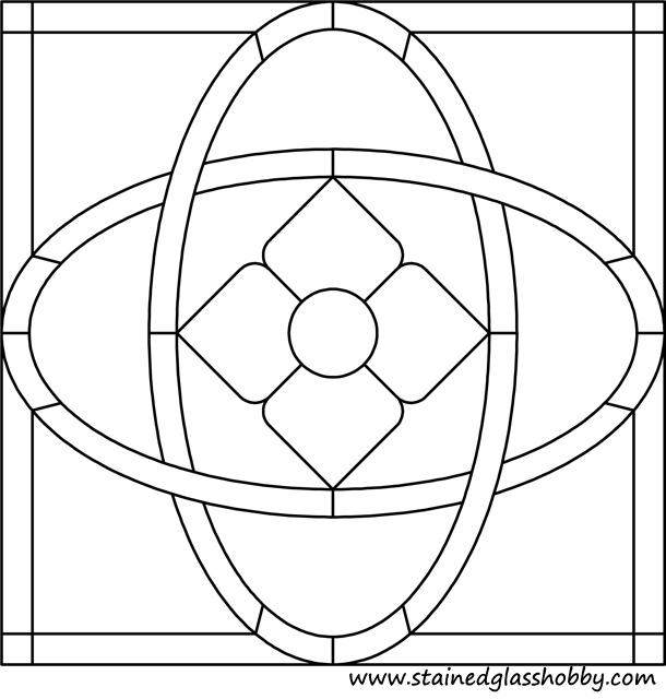 Square stained glass art pattern 2