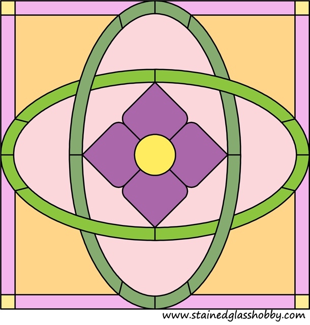 Square stained glass art design 2