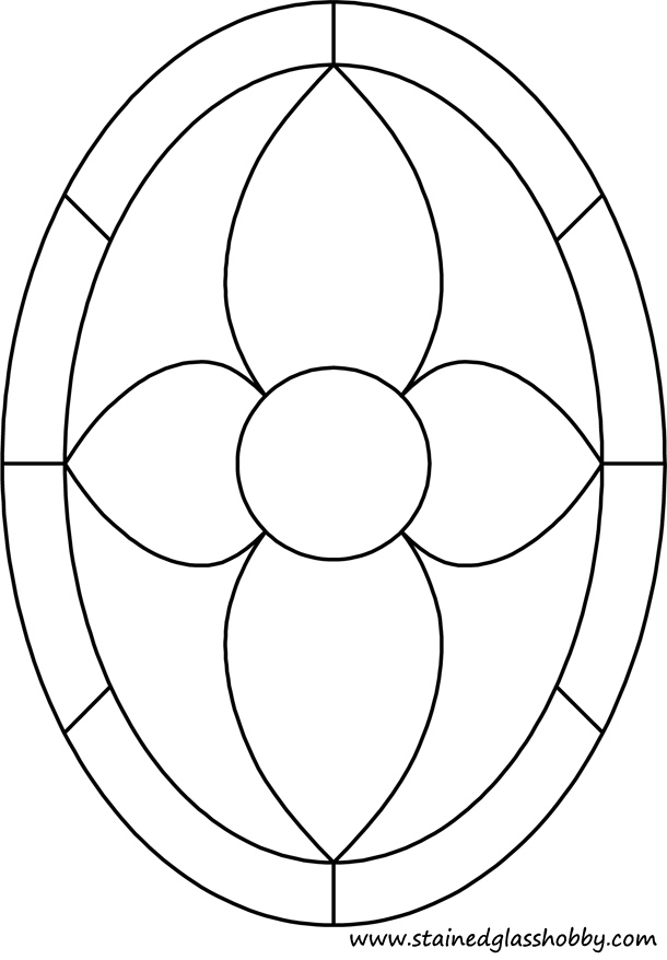 Oval stained glass pattern