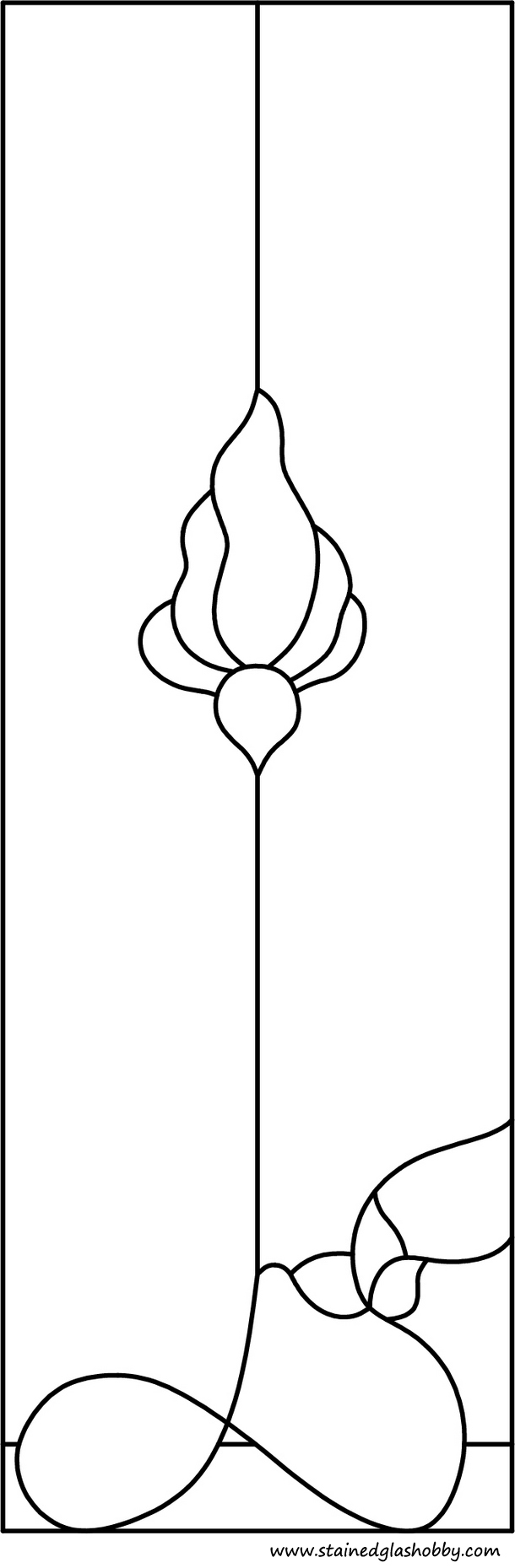 lively flower stained glass outlilne