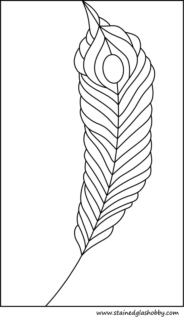 leaf design stained glass outline
