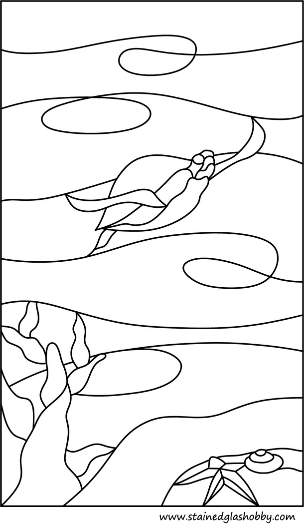 Turtle stained glass panel