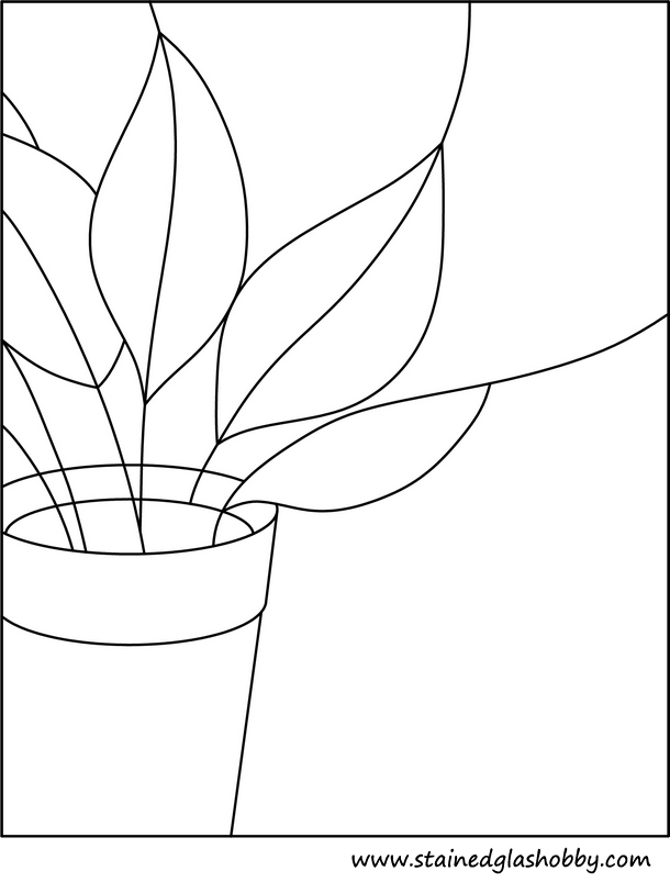 Stained glass plant outline
