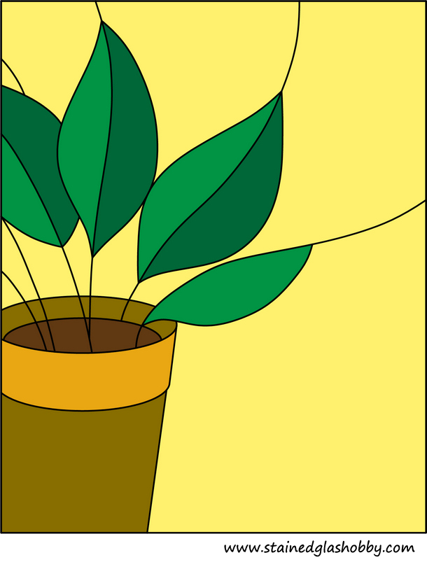 Stained glass plant pattern