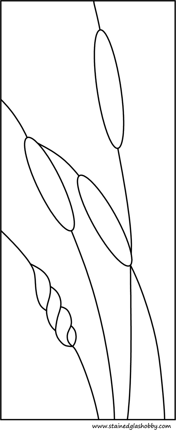 Stained glass wheat panel outline