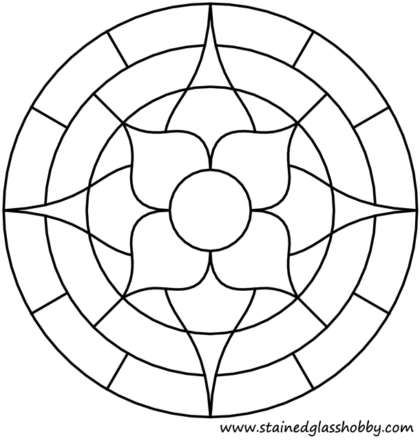Flower round panel outline