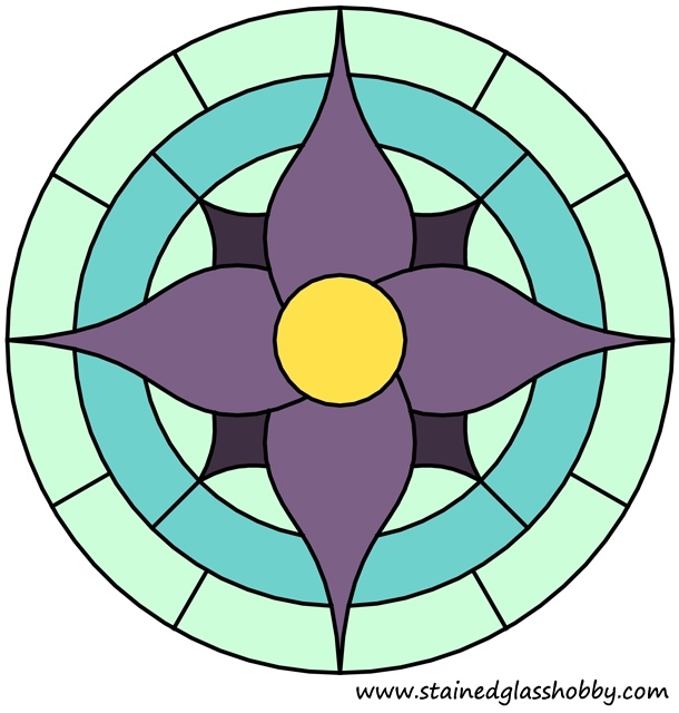 Flower round panel pattern in color