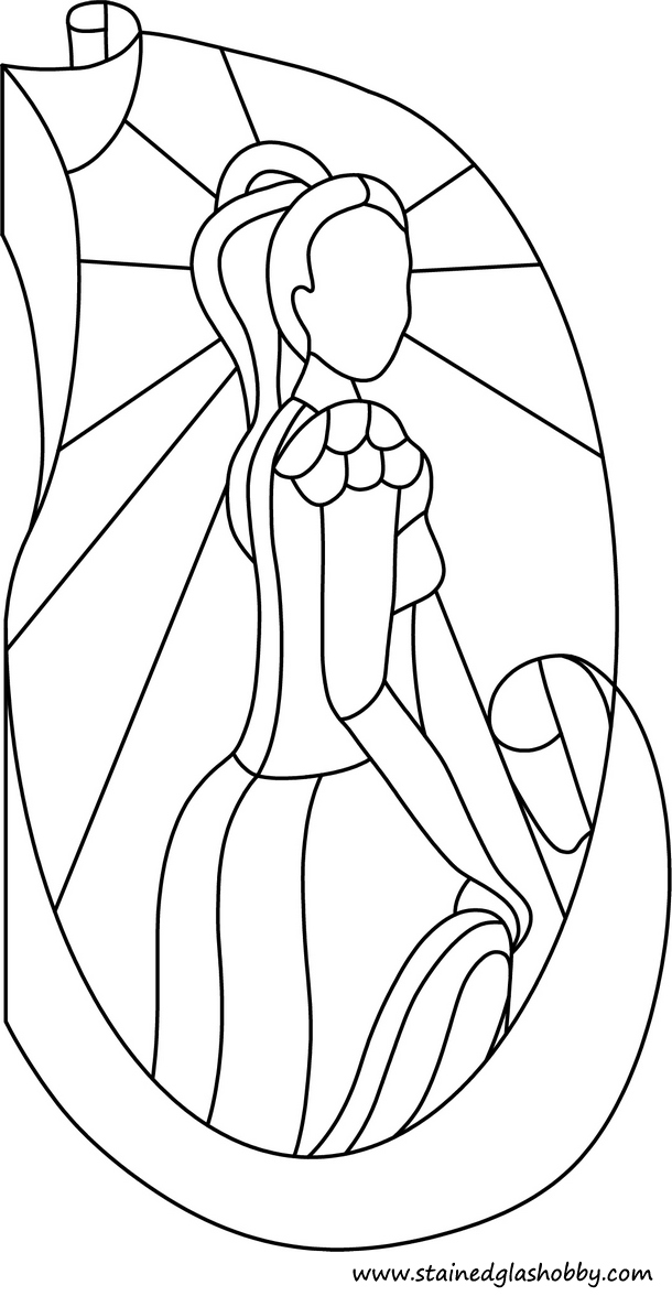 Lady stained glass design