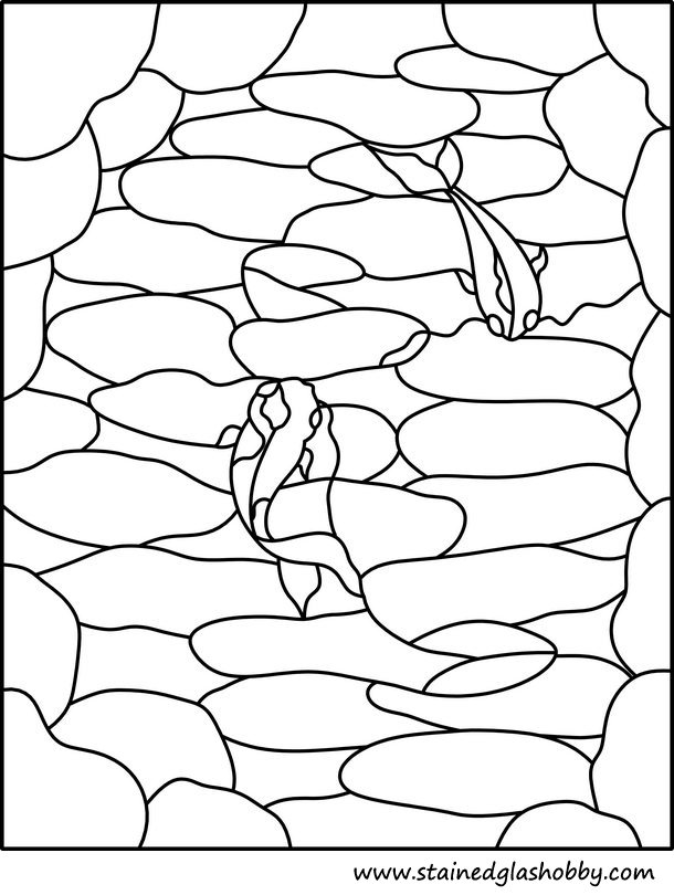 stained glass koi design