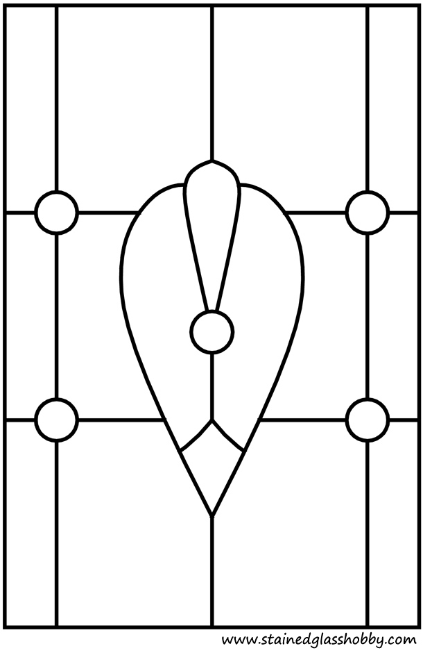Oriental window glass pattern outline