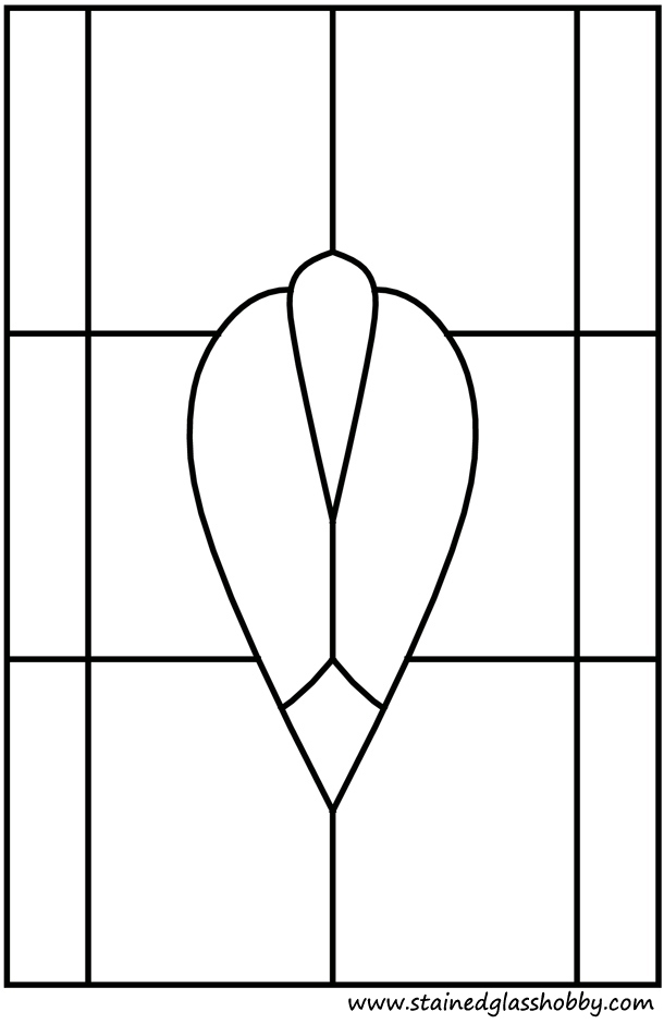 Stained glass simple window pattern outline