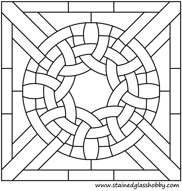 Square panel stained glass pattern