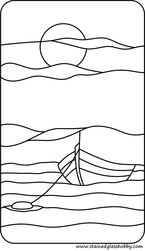 free stained glass ships