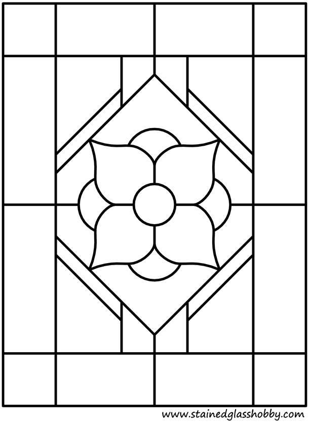 Flower window stained glass outline