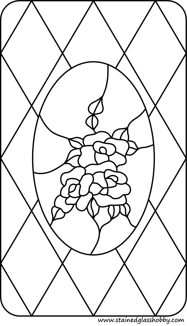 flower roses stained glass