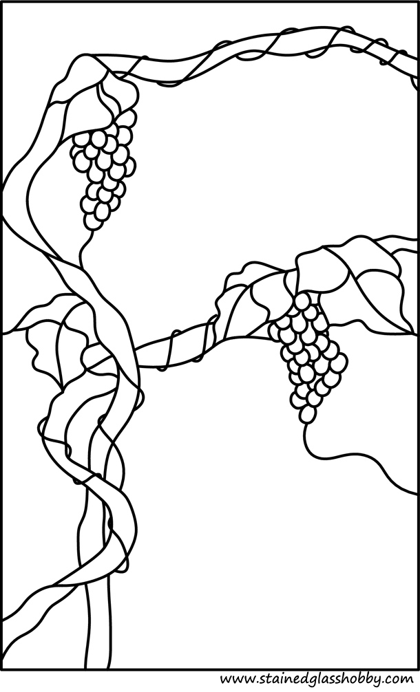 wide grapes window panel design