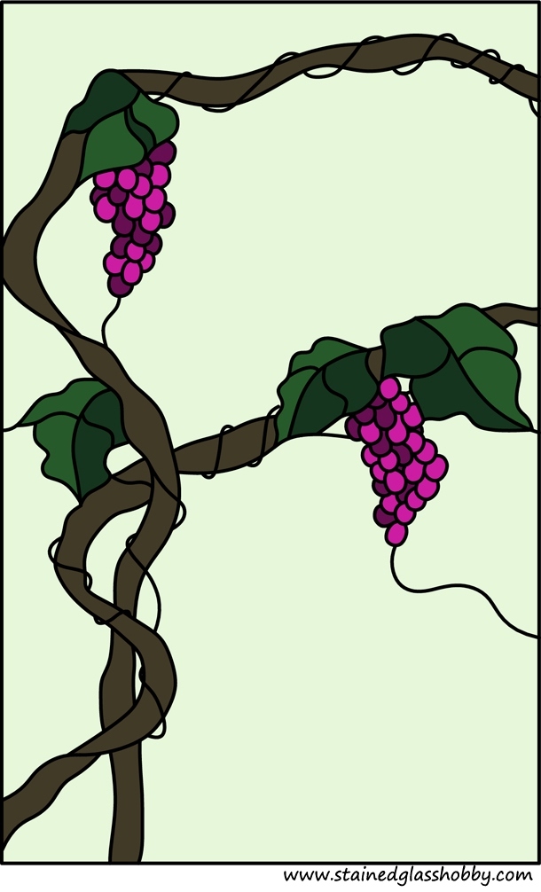 grapes vine wide window panel