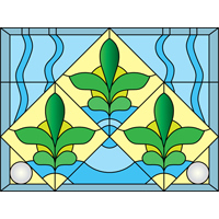 abstract floral free stained glass