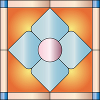 floral square panel design