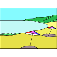 beach and umbrellas pattern