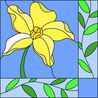 flower square panel design