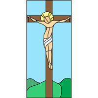 Holy Cross stained glass pattern