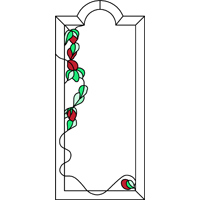 Rose and leaves free pattern stained glass