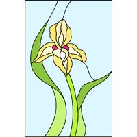 Flower panel stained glass pattern