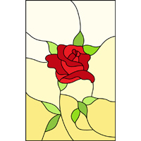 Rose panel stained glass pattern