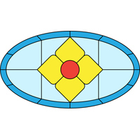 Diamond oval stained glass