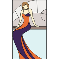 Stained glass mermaid panel 2