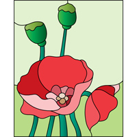 Flower 2 design stained glass
