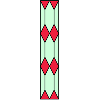 Stained glass panel diamond shape design