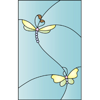 Butterflies design stained glass