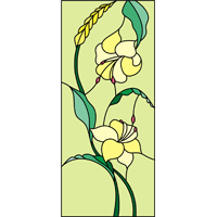 Flower 4 design stained glass